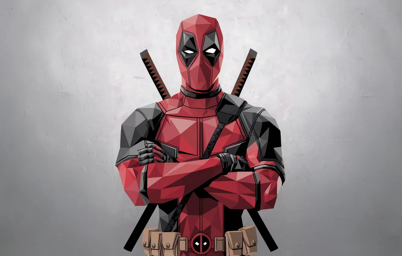 Photo wallpaper Deadpool, poly