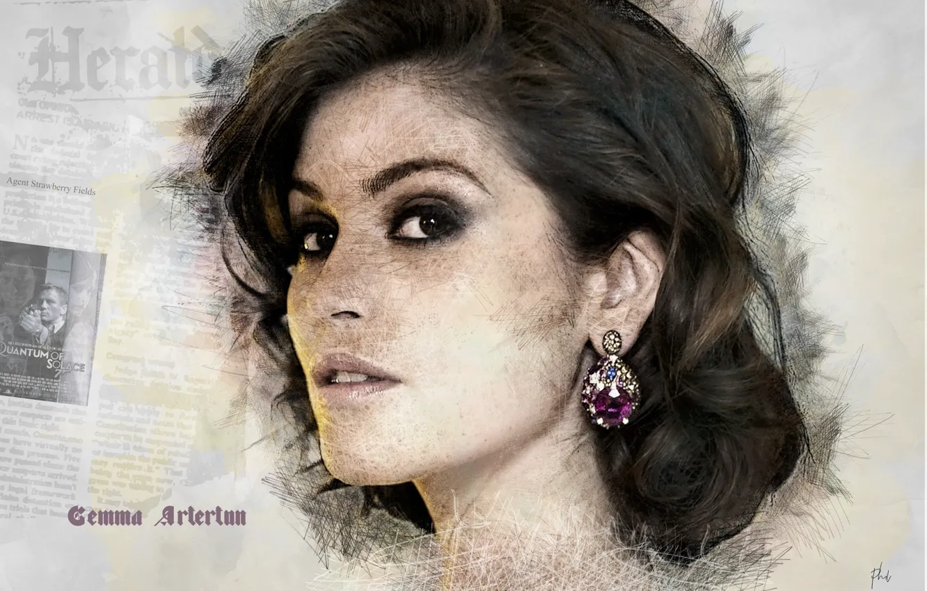 Photo wallpaper look, girl, portrait, art, hairstyle