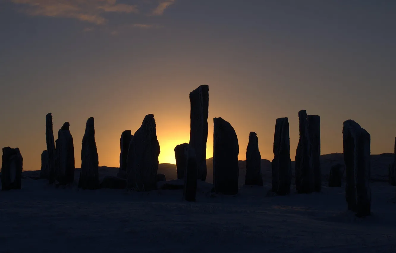 Photo wallpaper stones, Scotland, Megalit, the Isle of Lewis, Callanish