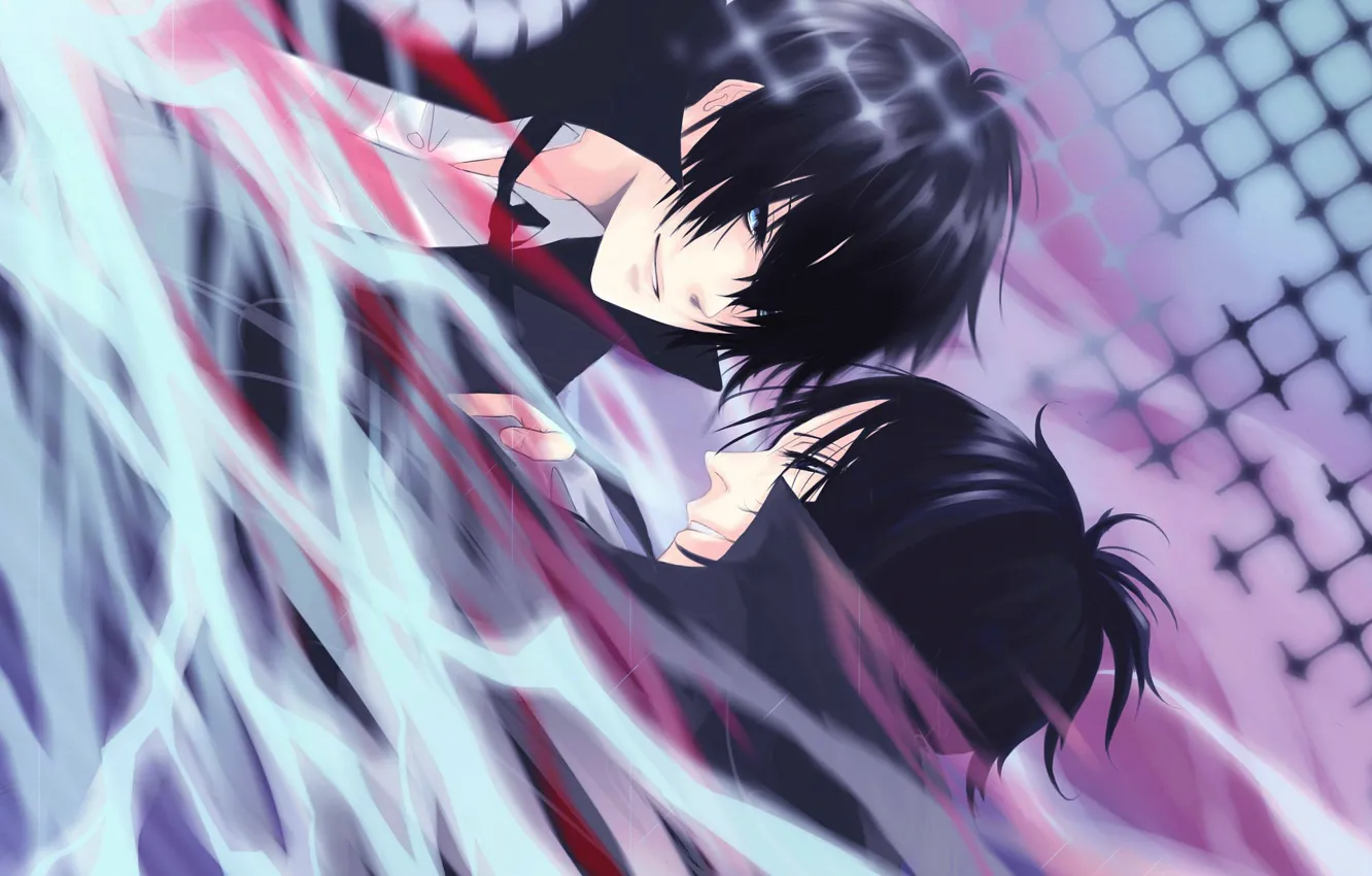 Photo wallpaper anime, art, guys, Rokudou Mukuro, Katekyo Hitman REBORN!, Hibari Kyoya