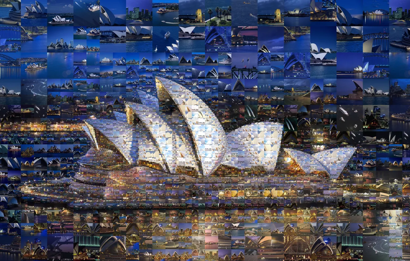 Photo wallpaper collage, Australia, Sydney, Opera house