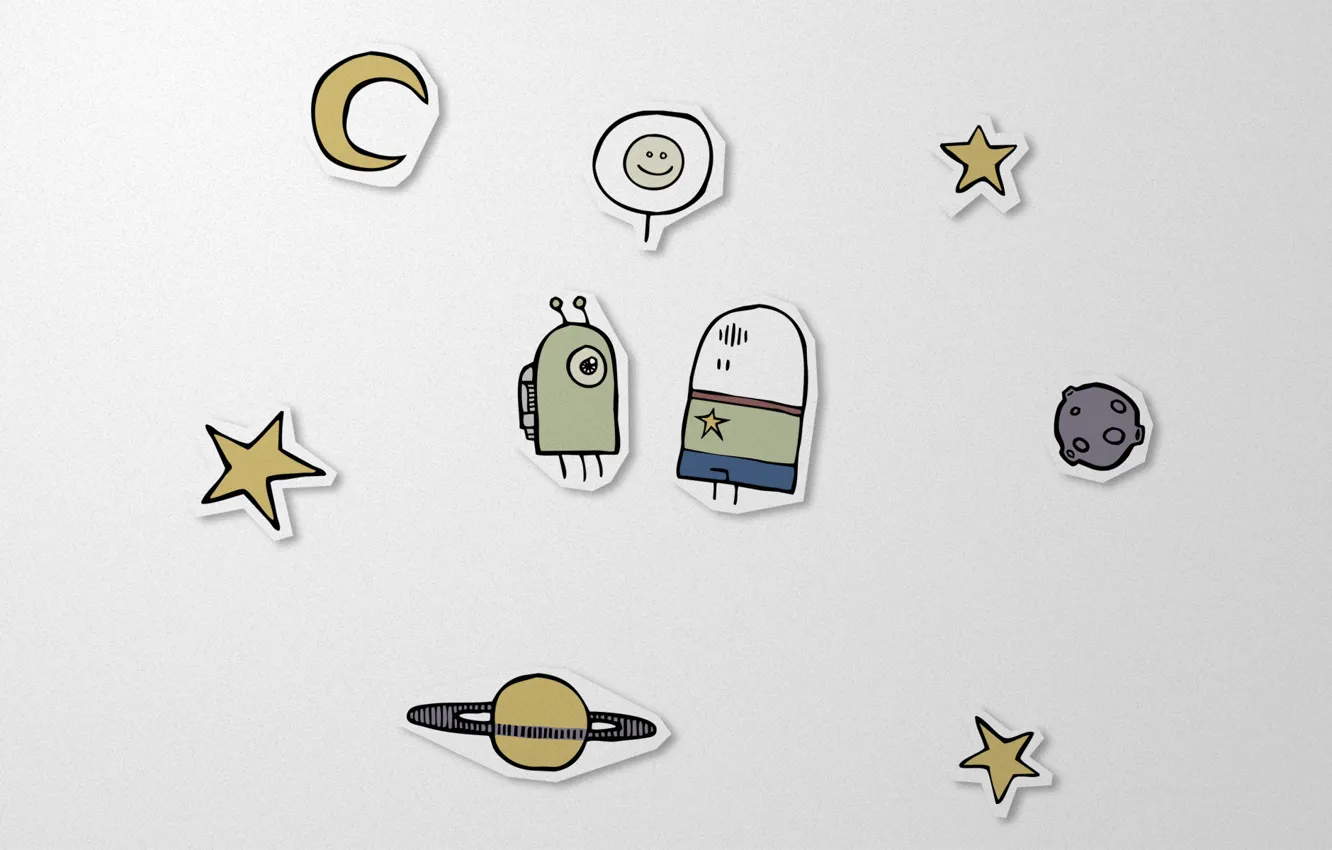 Photo wallpaper stars, paper, crank