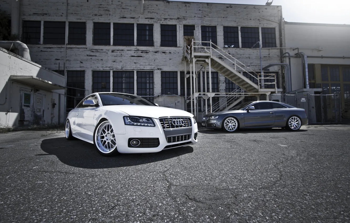 Photo wallpaper white, Audi, Audi, building, silver, window, white, drives