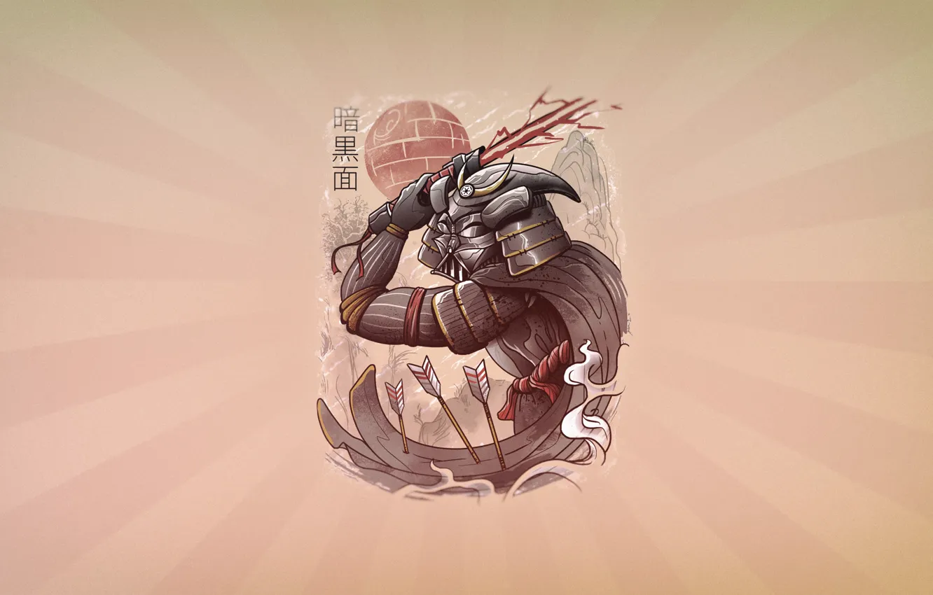 Photo wallpaper Star Wars, dark, Darth Vader, samurai, Lord Vader, by Vincenttrinidad, Vincenttrinidad, Ukiyo-e