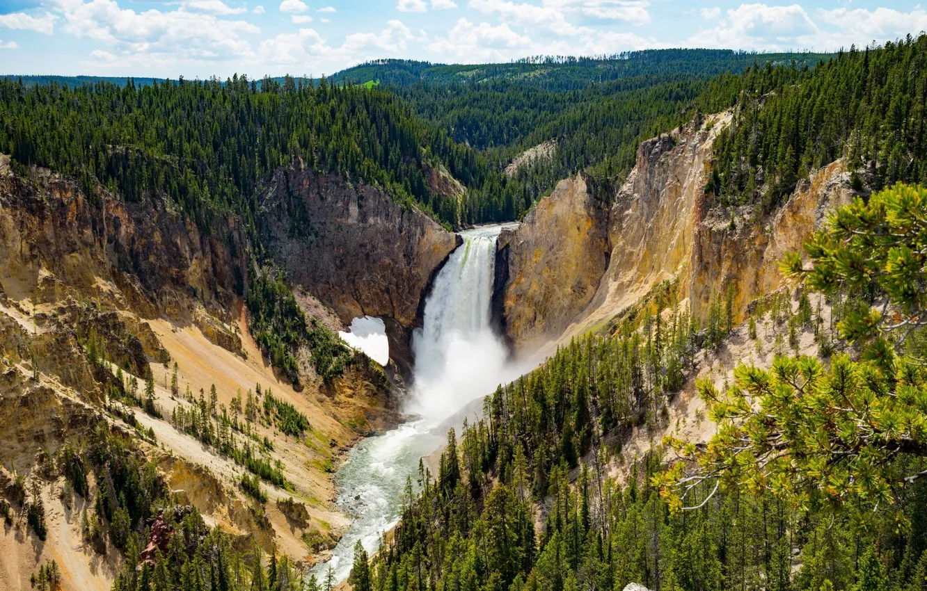 Photo wallpaper river, waterfall, canyon
