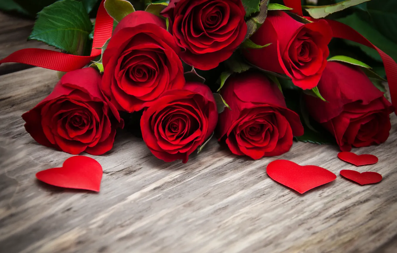 Photo wallpaper roses, red, love, buds, heart, flowers, romantic, roses
