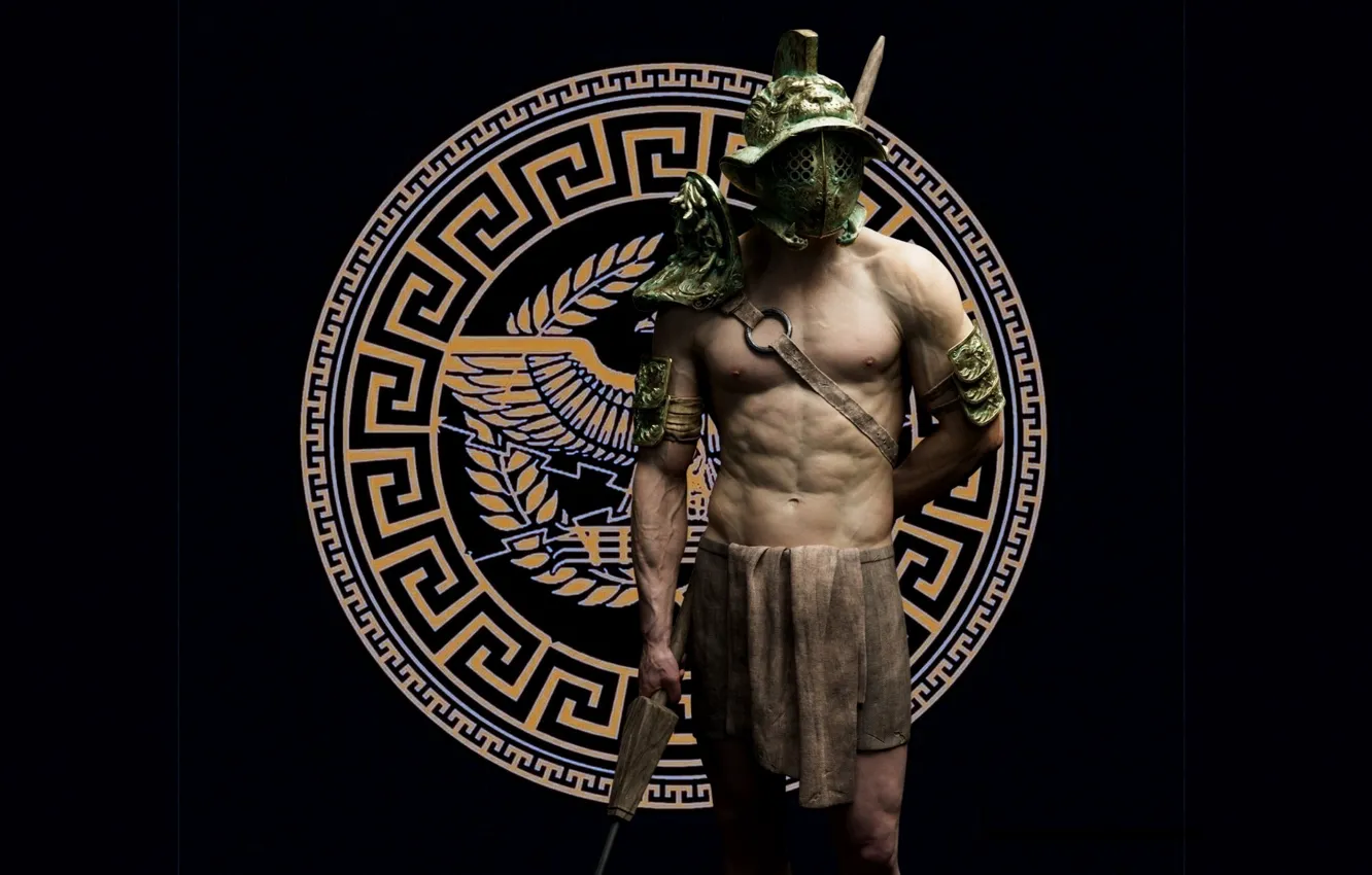 Photo wallpaper warrior, helmet, Gladiator, Gladiator, pearls, Lukas Kutschera
