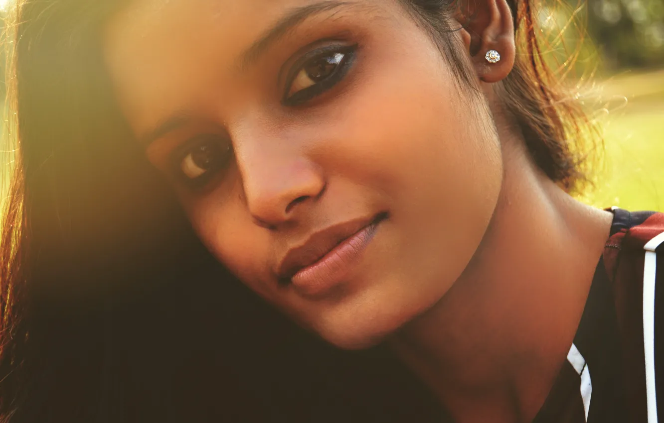 Photo wallpaper look, portrait, brown eyes, brown eyes, look, cute girl, portrait, cute girl