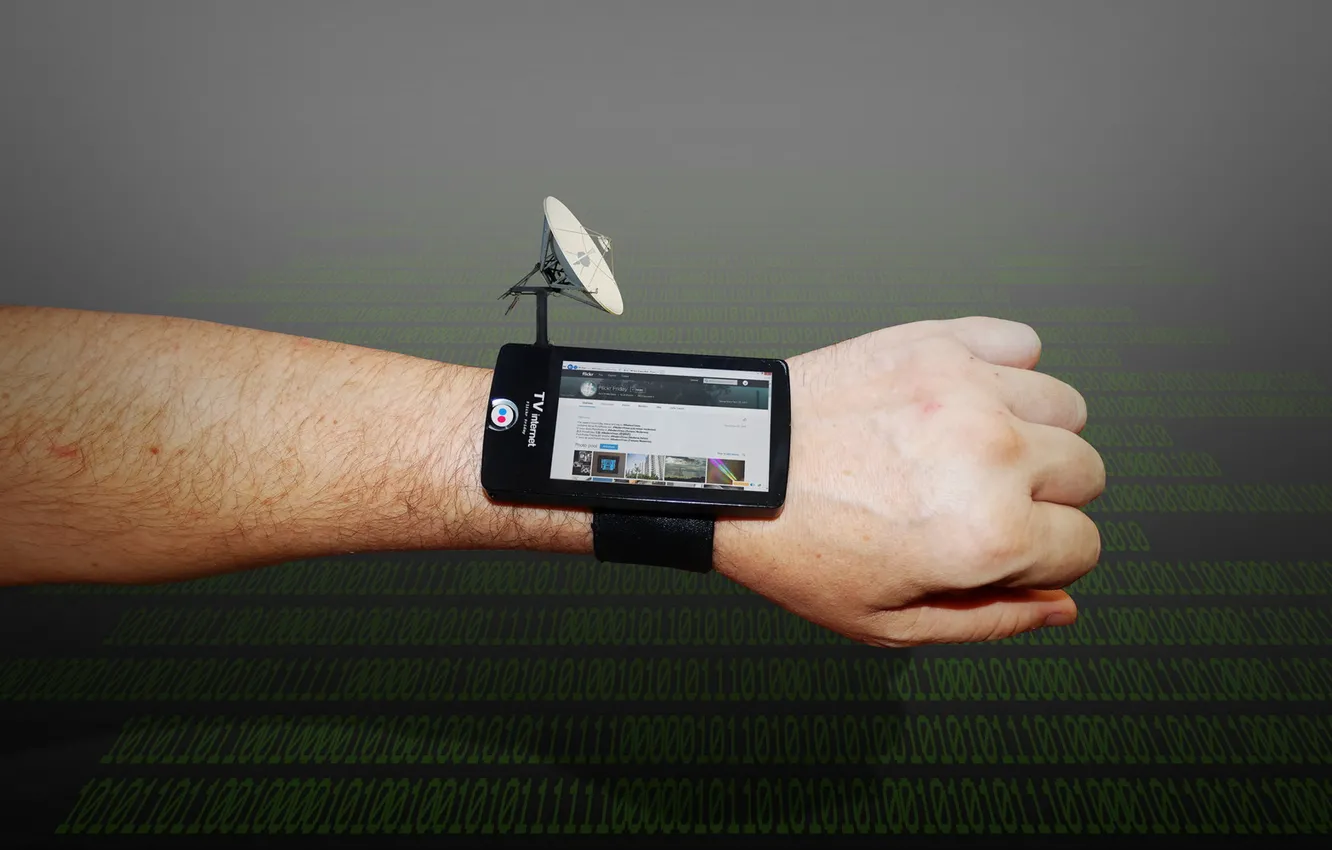 Photo wallpaper antenna, hands, Internet