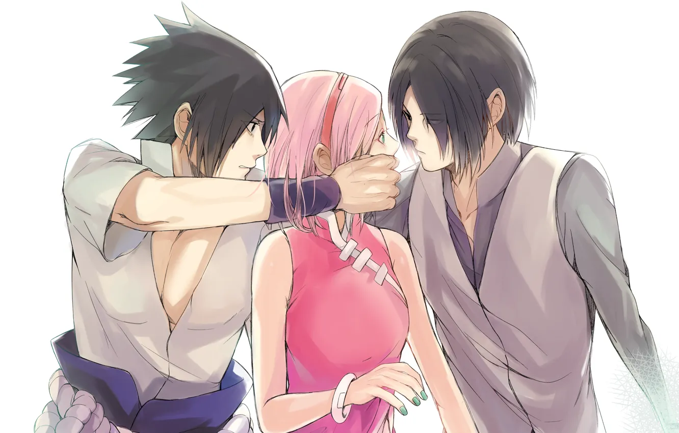 Photo wallpaper Naruto, Naruto, Sasuke Uchiha, Sakura Haruno, Sasuke Uchiha, Sakura Haruno