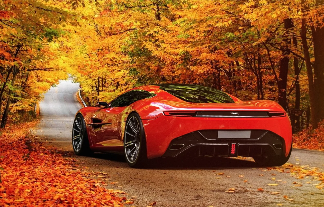 Photo wallpaper road, auto, the concept car, scenic, Aston Martin DBC
