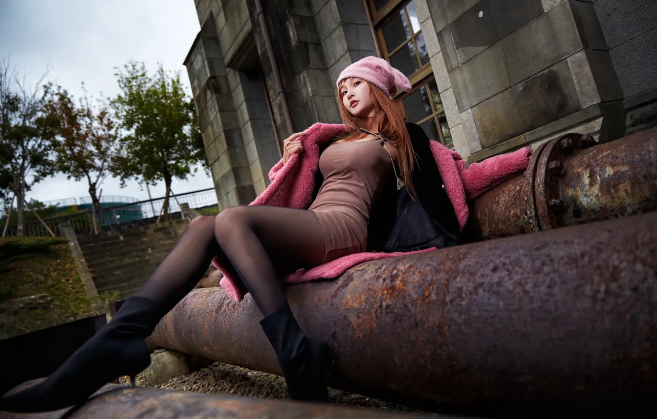 Photo wallpaper girl, pose, Asian