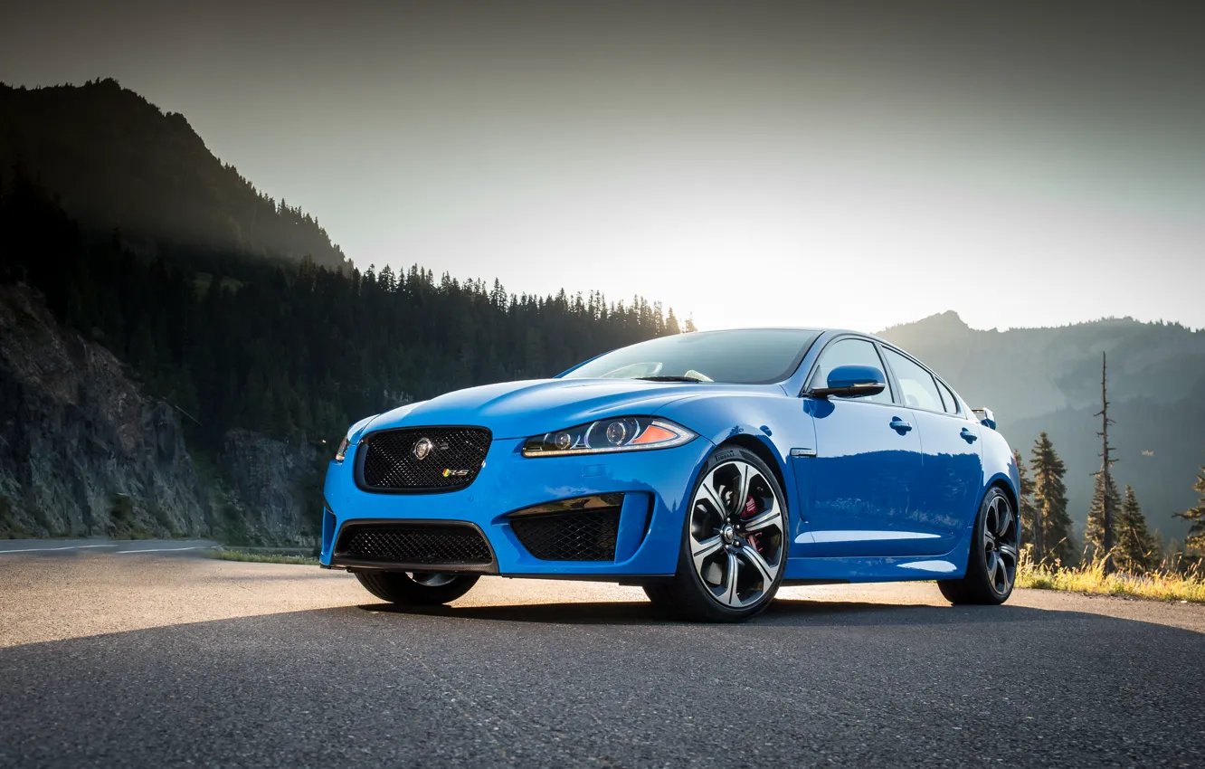 Photo wallpaper Jaguar, Blue, XFR-S