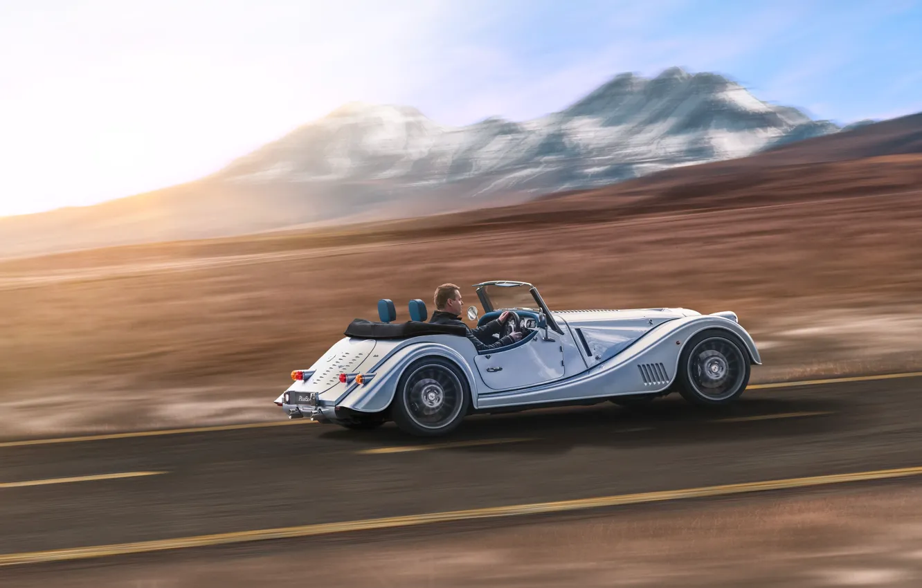 Photo wallpaper road, speed, Morgan, Morgan Plus Six, Plus Six