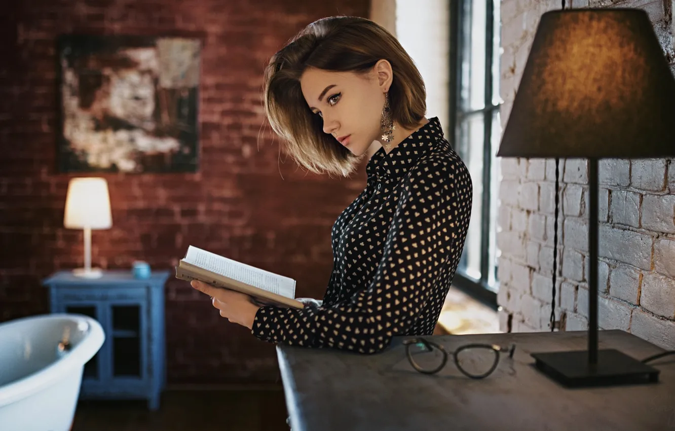 Photo wallpaper room, book, Nastya, Sergey Fat