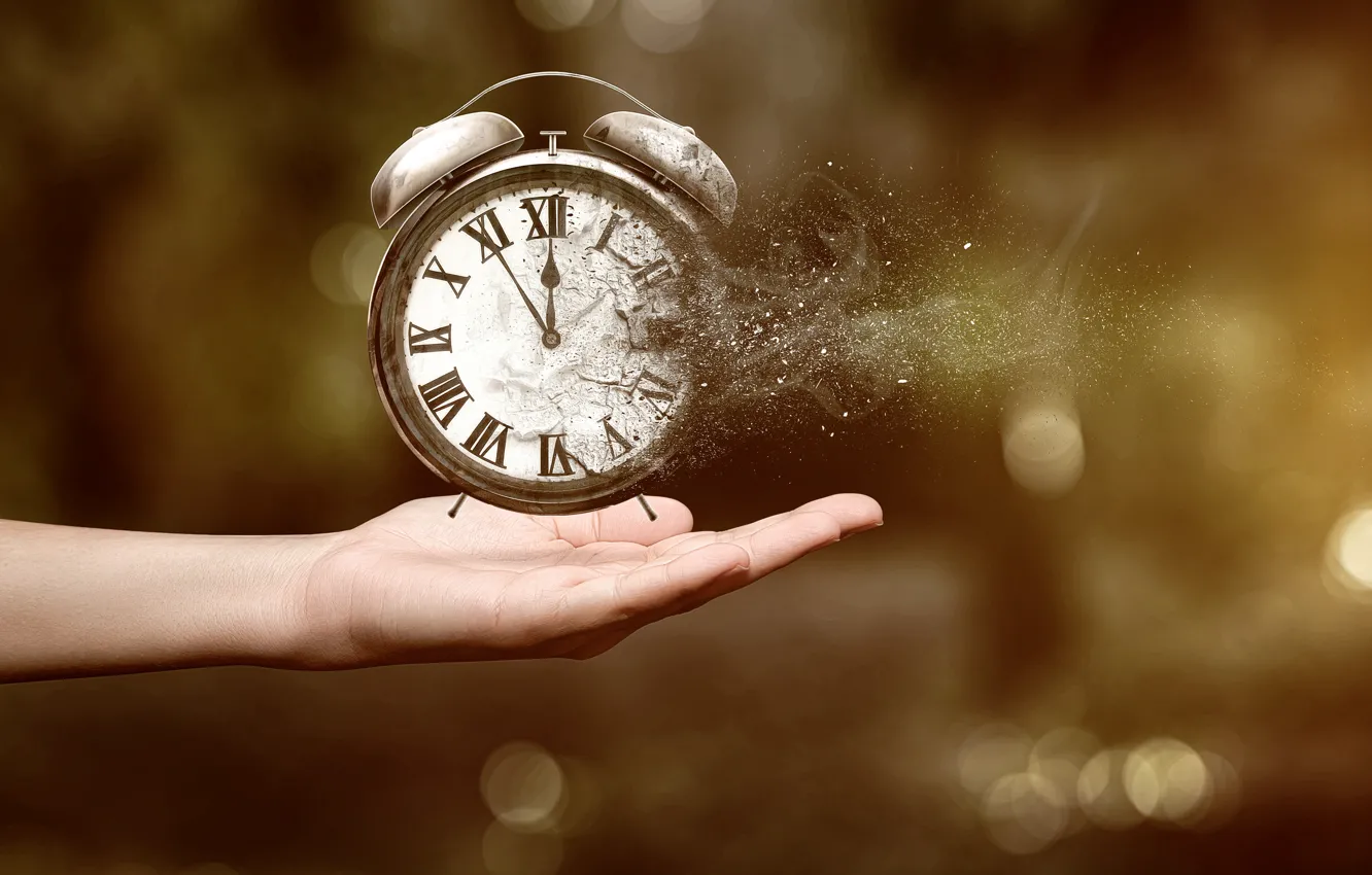 Photo wallpaper Seconds, minutes, lack of time, disappear, time lost, Hours