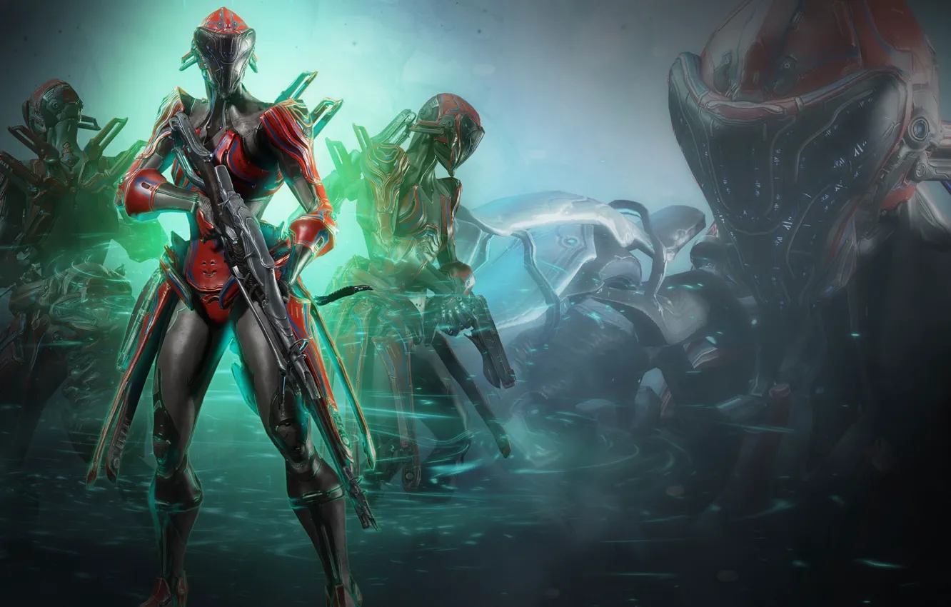 Photo wallpaper weapons, the game, warrior, soldiers, armor, Warframe