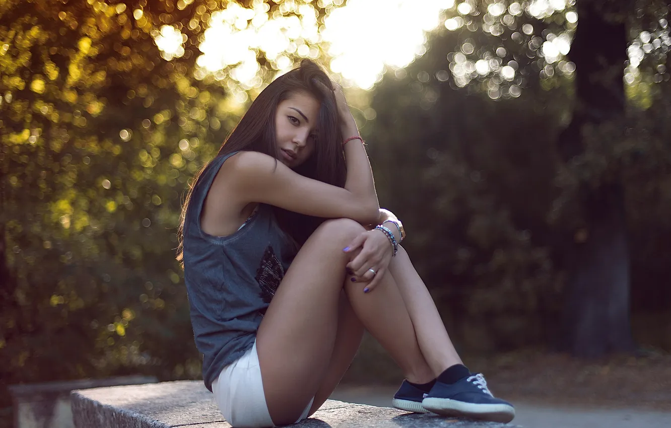 Photo wallpaper look, girl, street, Elsa