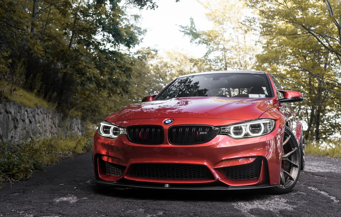 Photo wallpaper BMW, red, angel, F80, Sight, LED