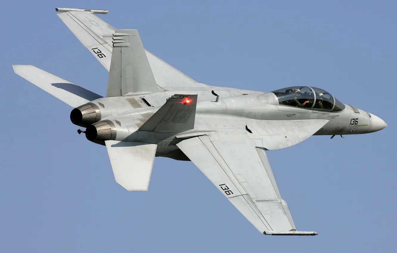 Photo wallpaper Boeing, USA, attack, the plane, fighter-bomber, deck, 41 squadron, F/A-18F Super Hornet