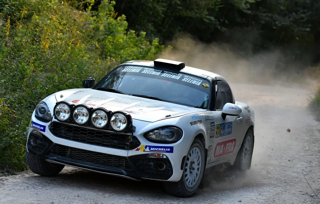 Photo wallpaper vegetation, dust, rally, 2018, Abarth, 124 Rally