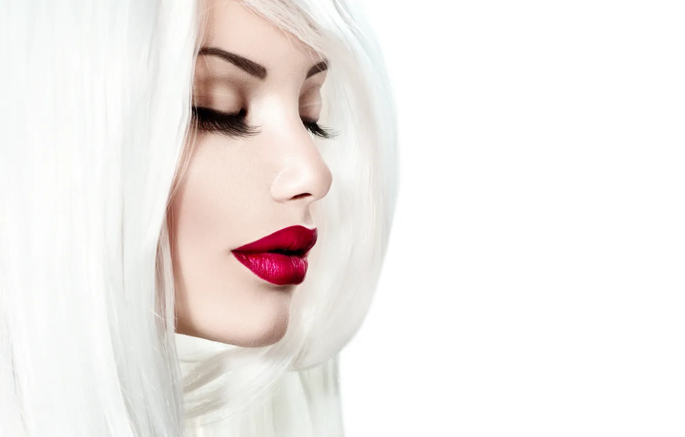 Photo wallpaper girl, eyelashes, model, hair, makeup, blonde, long, Anna Subbotina