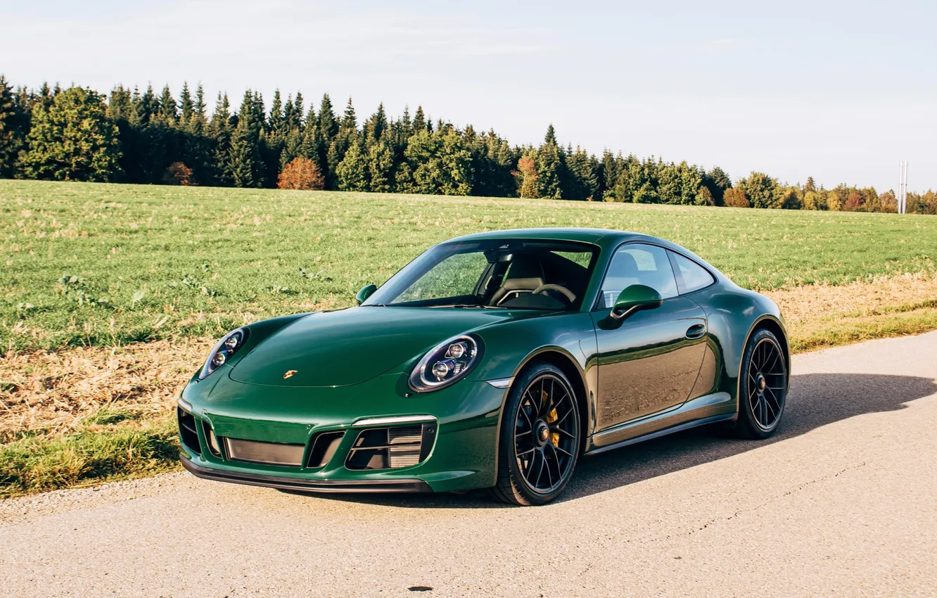 Photo wallpaper green, green, Porsche 911