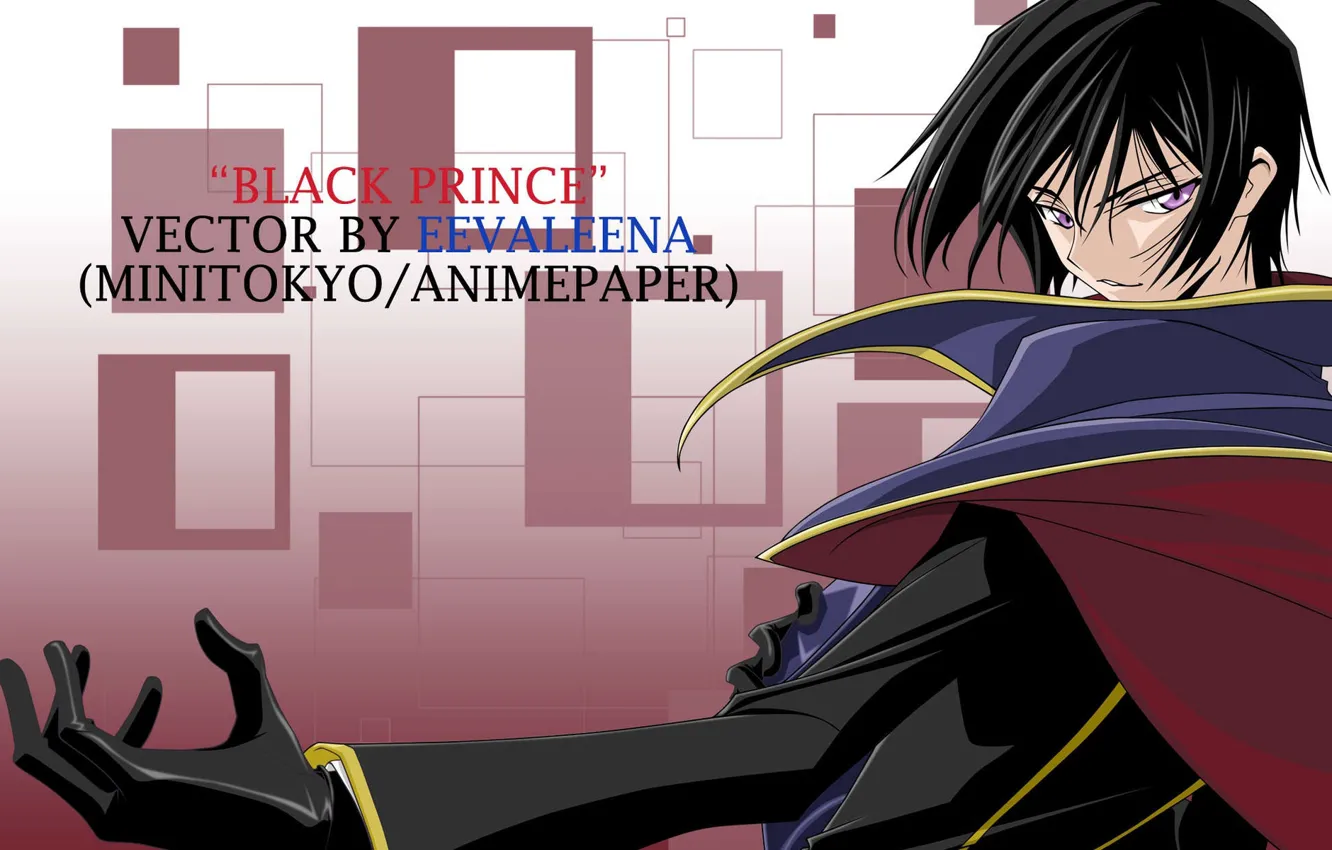 Photo wallpaper look, background, hand, anime, squares, art, guy, cloak