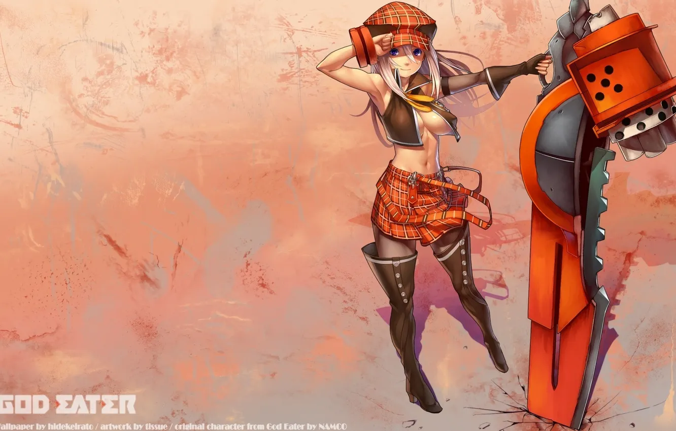 Photo wallpaper look, girl, sword