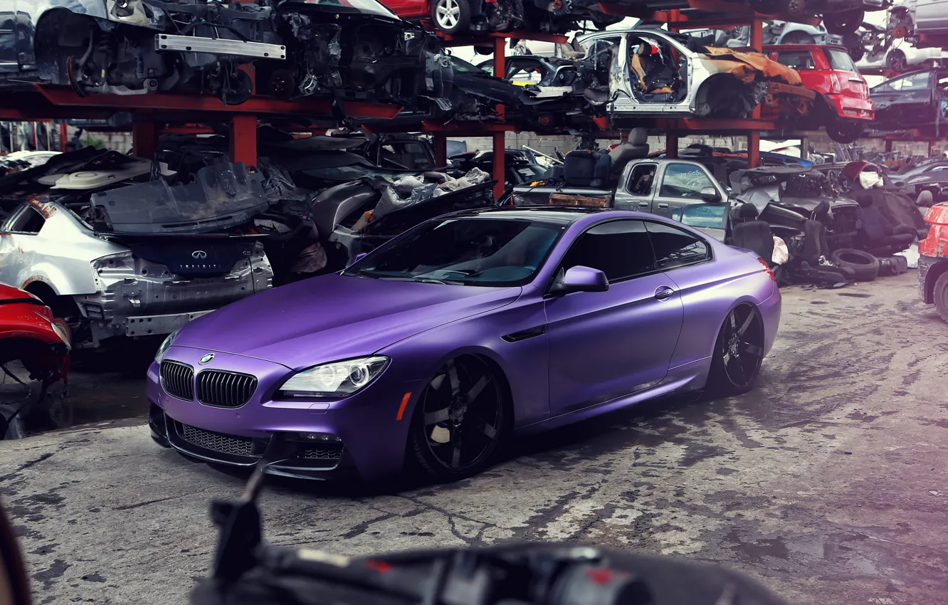 Photo wallpaper BMW, BMW, dump, purple, purple