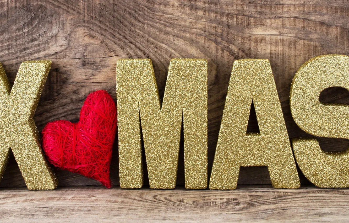 Photo wallpaper heart, new year, Christmas, Christmas, decoration, Merry