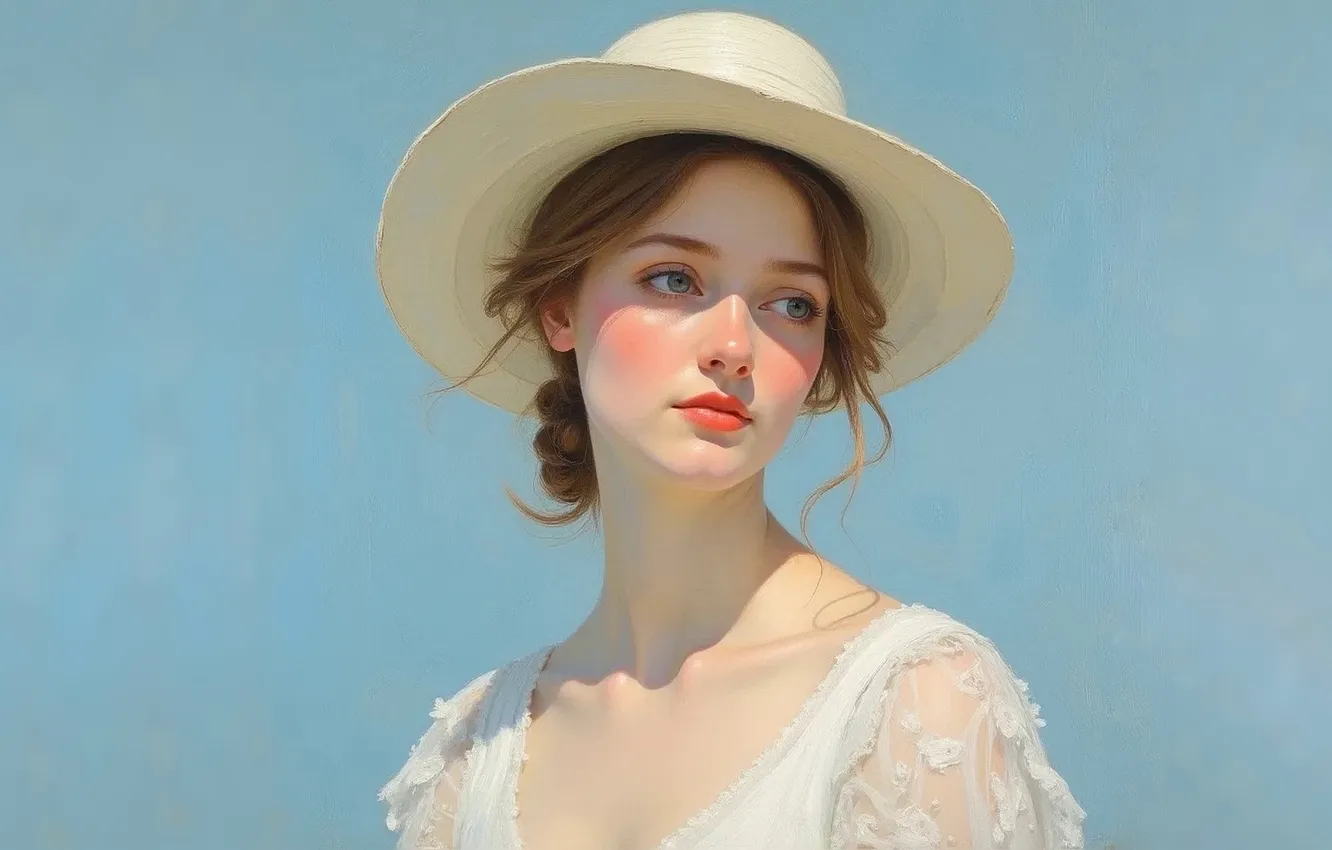 Photo wallpaper rendering, portrait, neural network, kykf