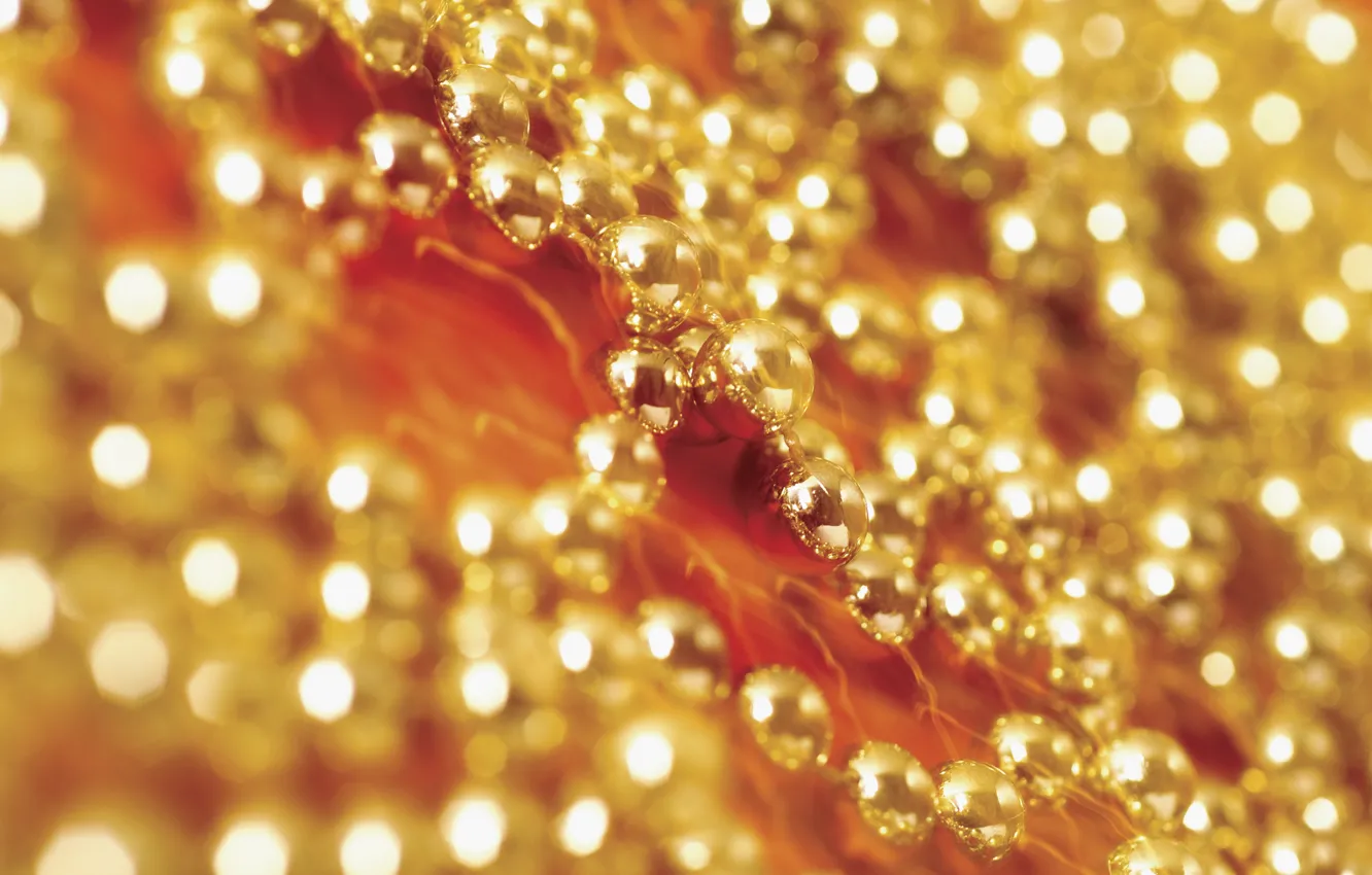 Photo wallpaper decoration, lights, holiday, Shine, new year, gold, gold plated, beads