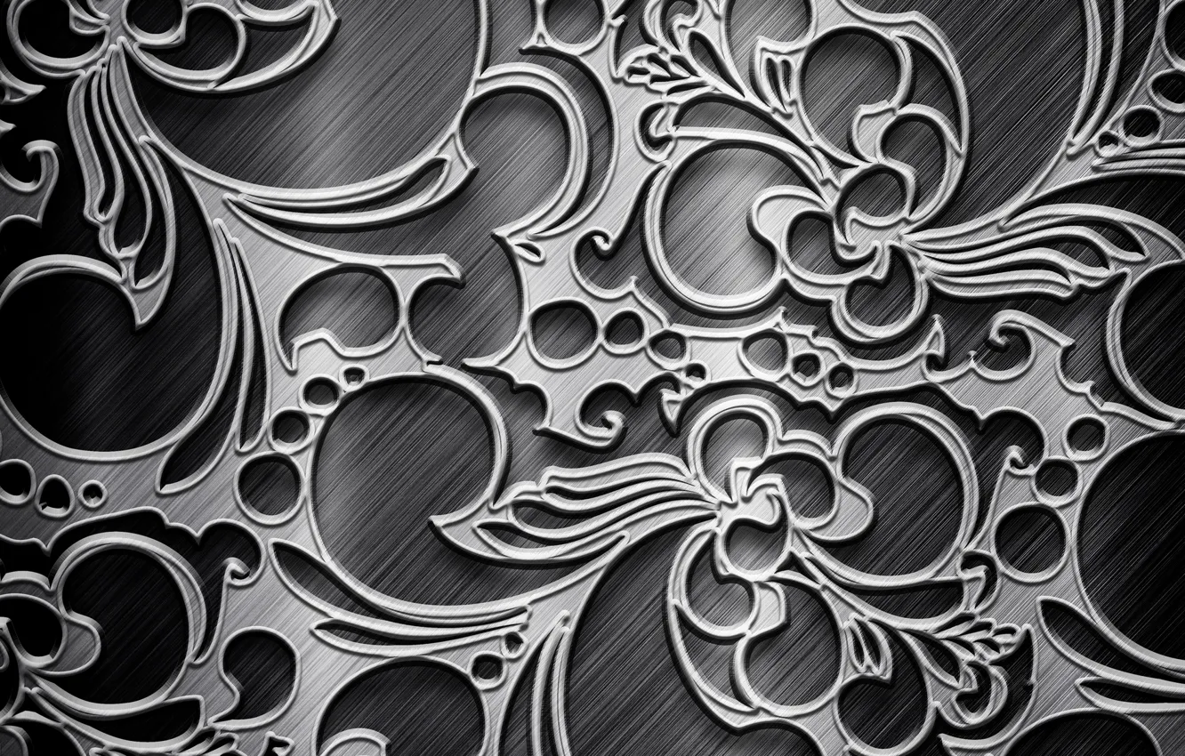 Photo wallpaper grey, background, patterns, texture, silver, metallic