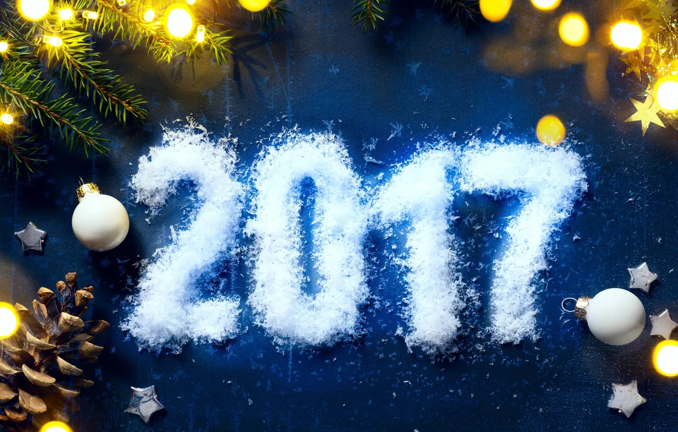 Photo wallpaper balls, branches, bumps, 2017