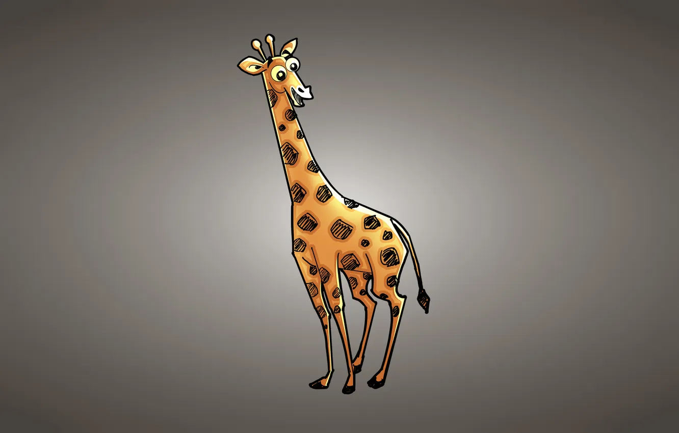 Photo wallpaper giraffe, light background, giraffe, smiling