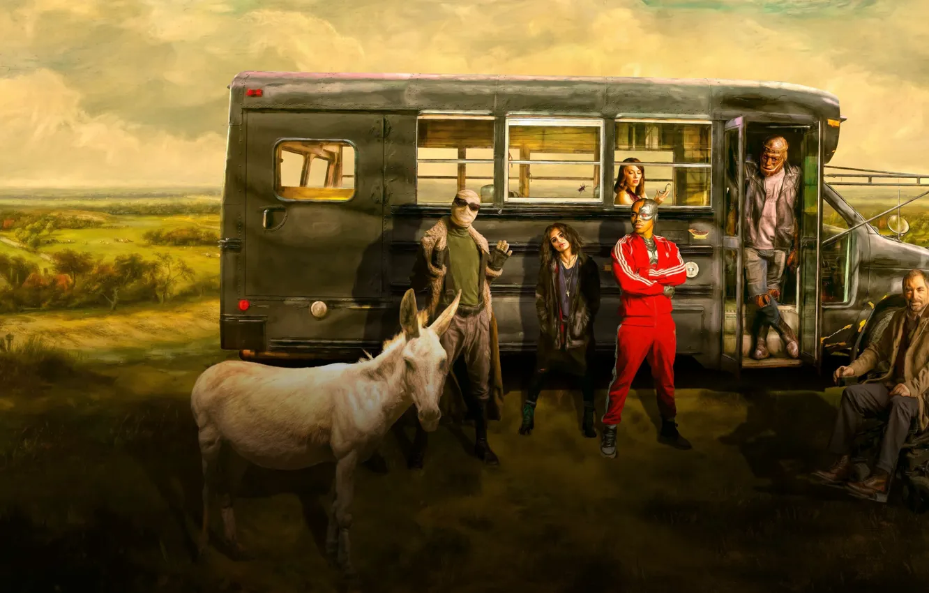 Photo wallpaper the film, actor, bus, the series, donkey, Doom Patrol, Doom patrol