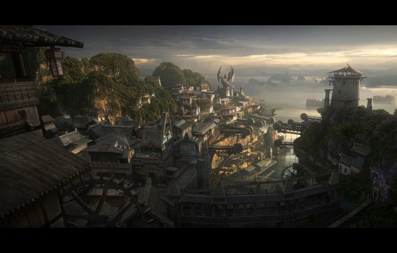 Photo wallpaper the city, view, art, antiquity, civilization