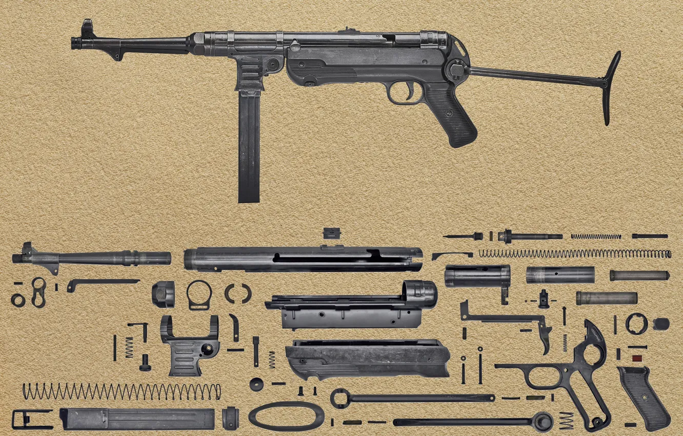 Photo wallpaper background, details, spare parts, German, the gun, 9 mm, MP-40