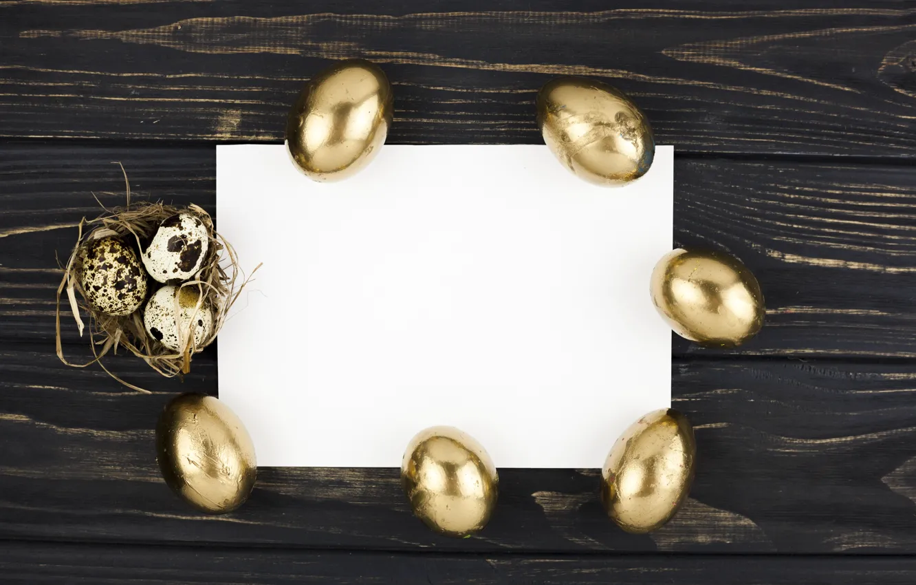 Photo wallpaper Easter, Eggs, Holiday, Gold