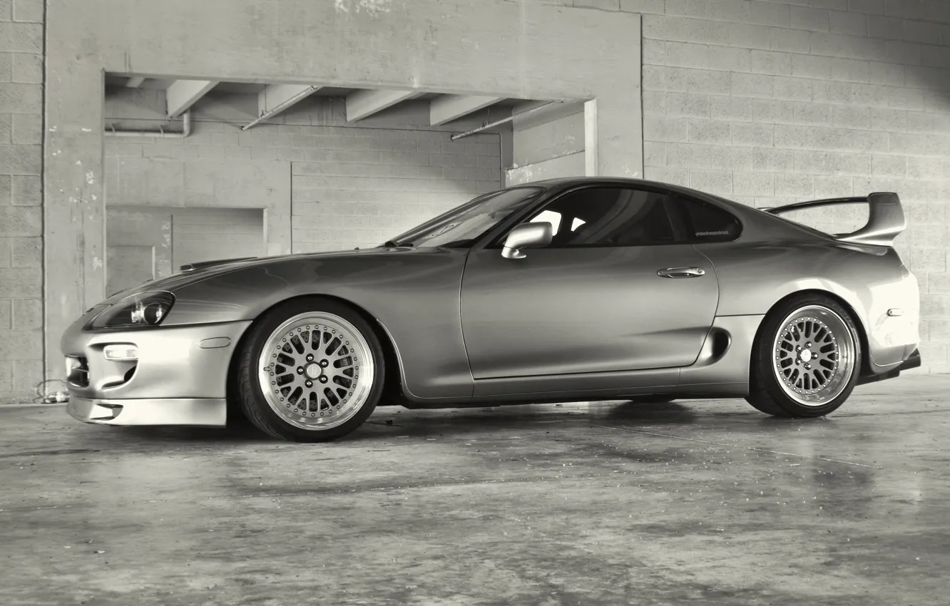 Photo wallpaper grey, tuning, silver, tuning, Toyota, supra, Toyota supra