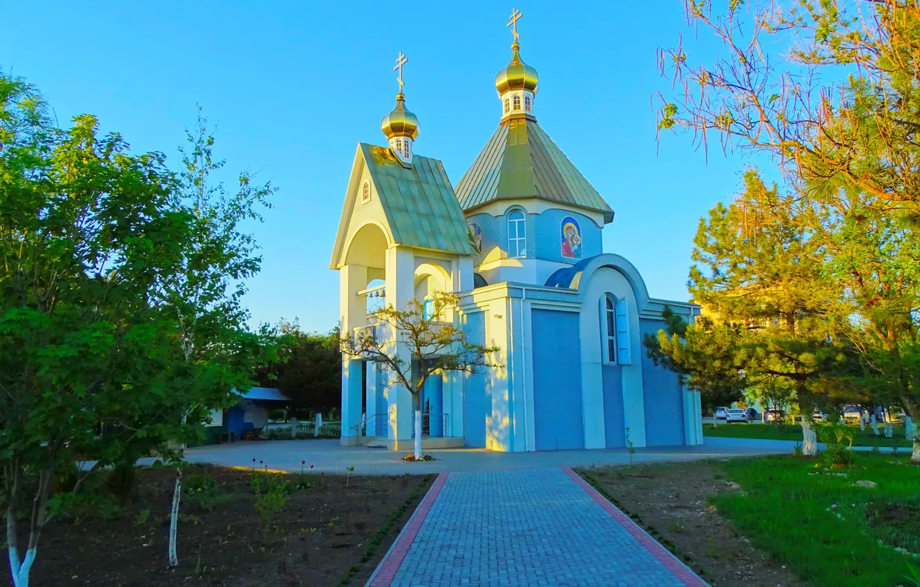 Photo wallpaper Church, Crimea, promenade, Feodosiya, seaside