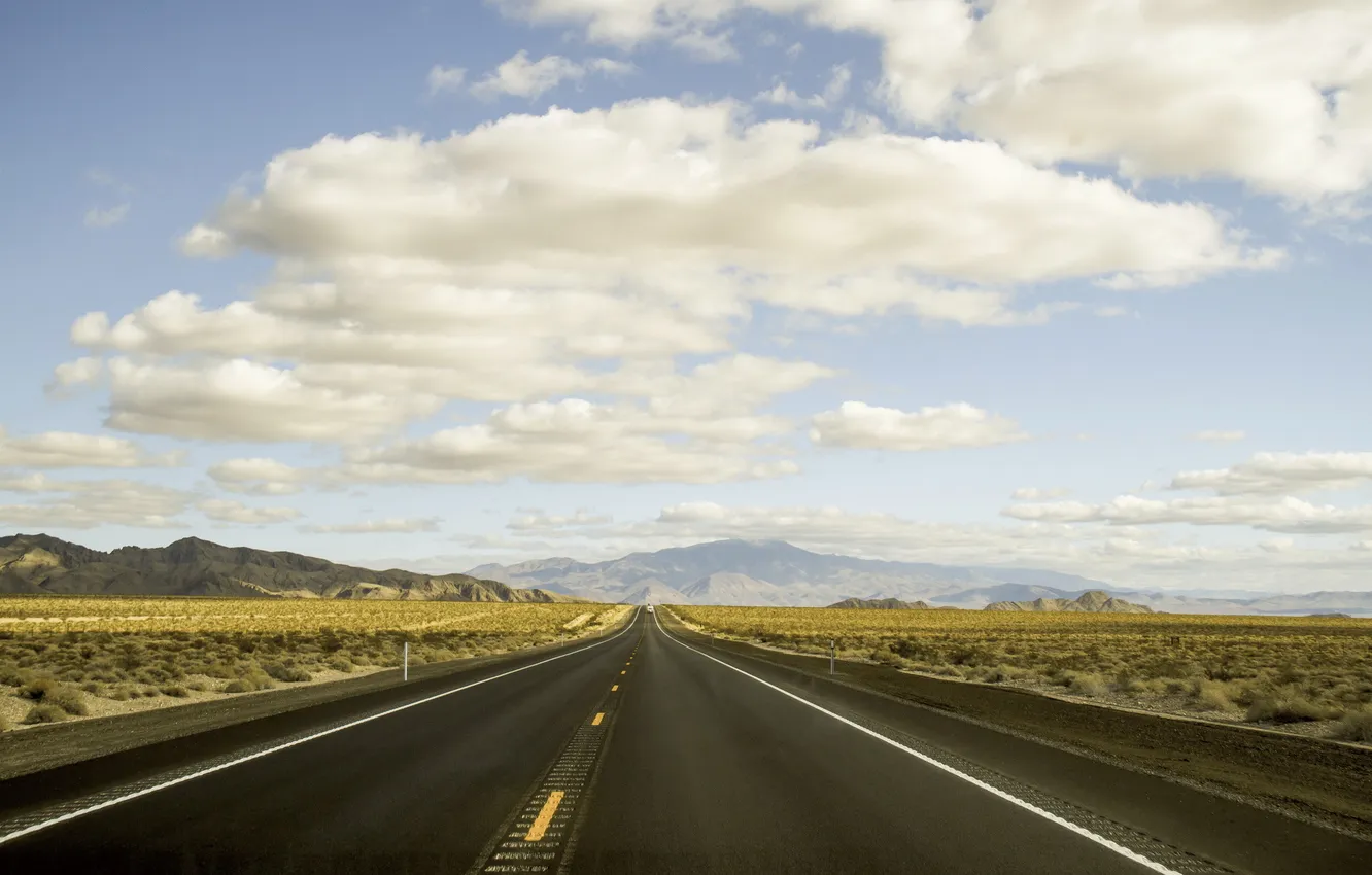 Photo wallpaper road, field, landscape