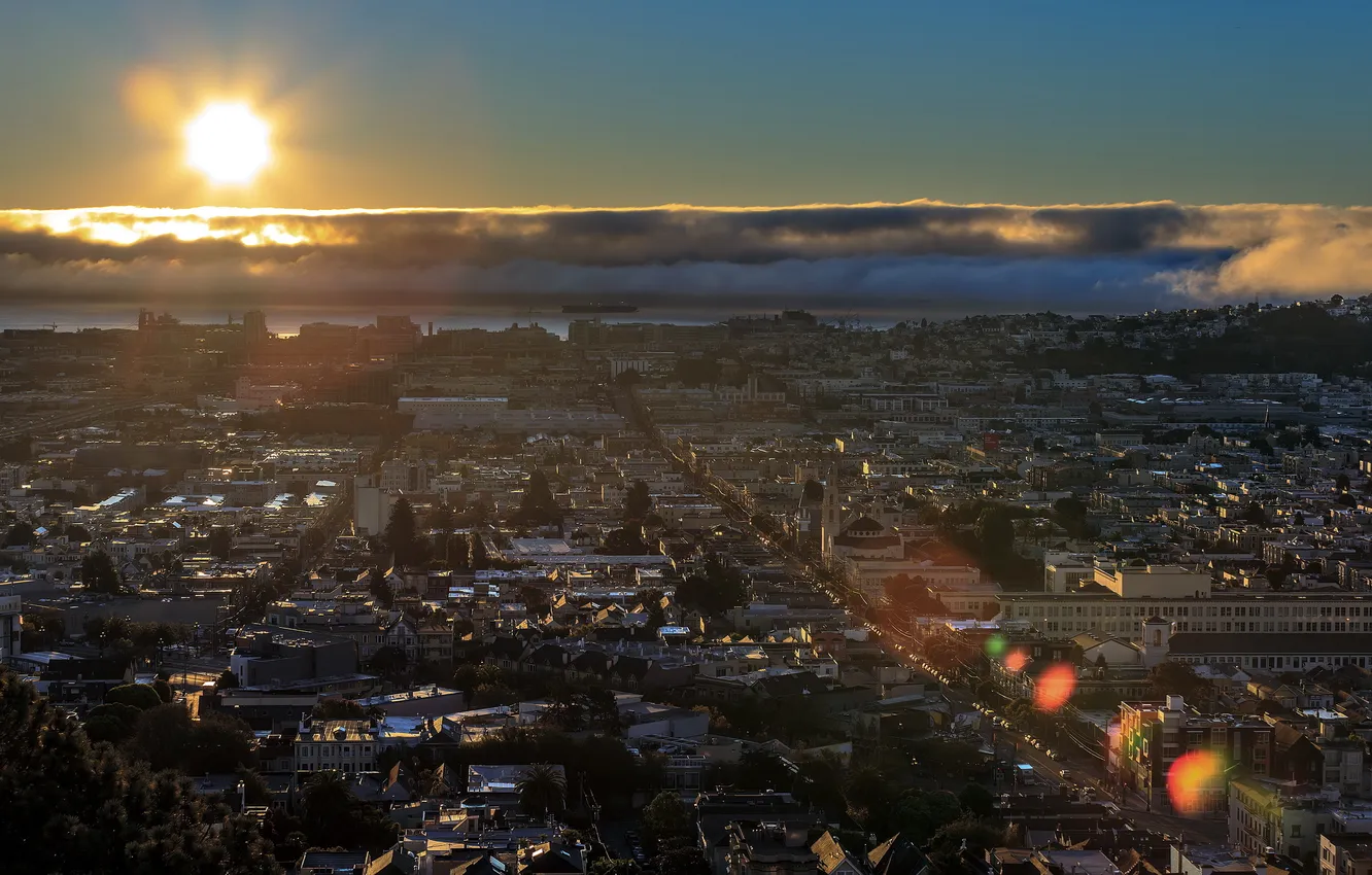 Photo wallpaper sunset, the city, San Francisco