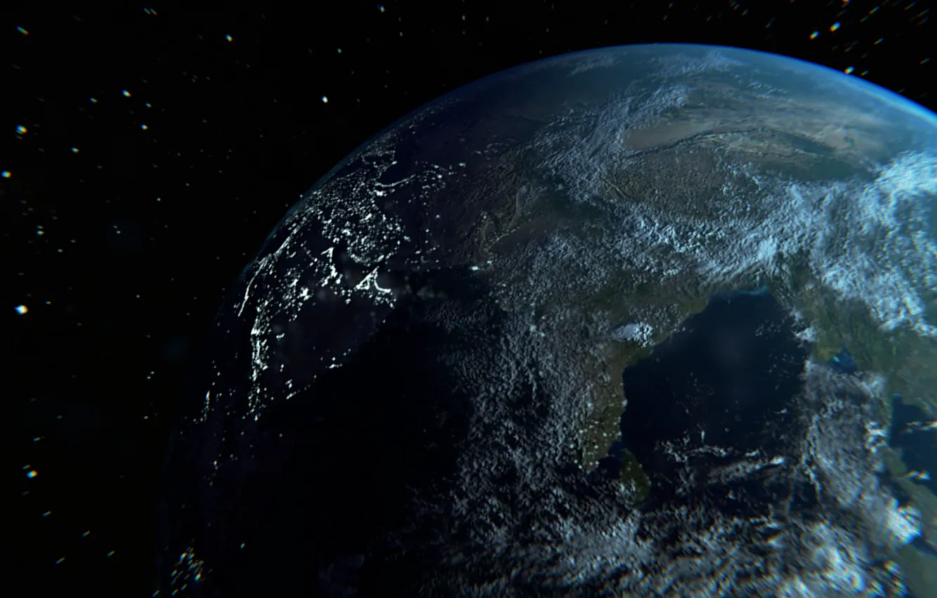 Photo wallpaper space, Earth, blender