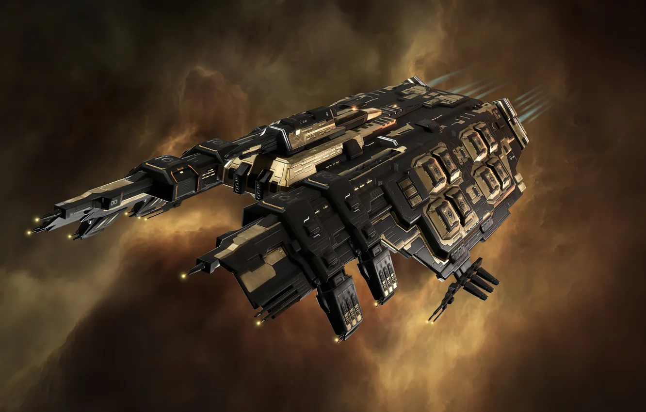 Photo wallpaper space, game, spaceship, eve online, ship, Drake