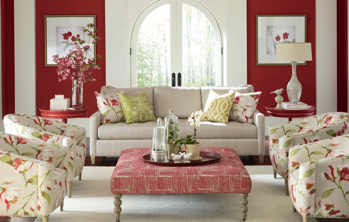 Photo wallpaper design, house, style, Villa, interior, living room, living room