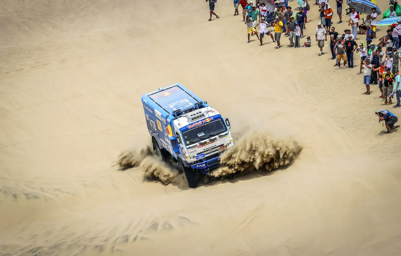 Photo wallpaper Sand, Sport, People, Truck, Race, Master, Russia, 500