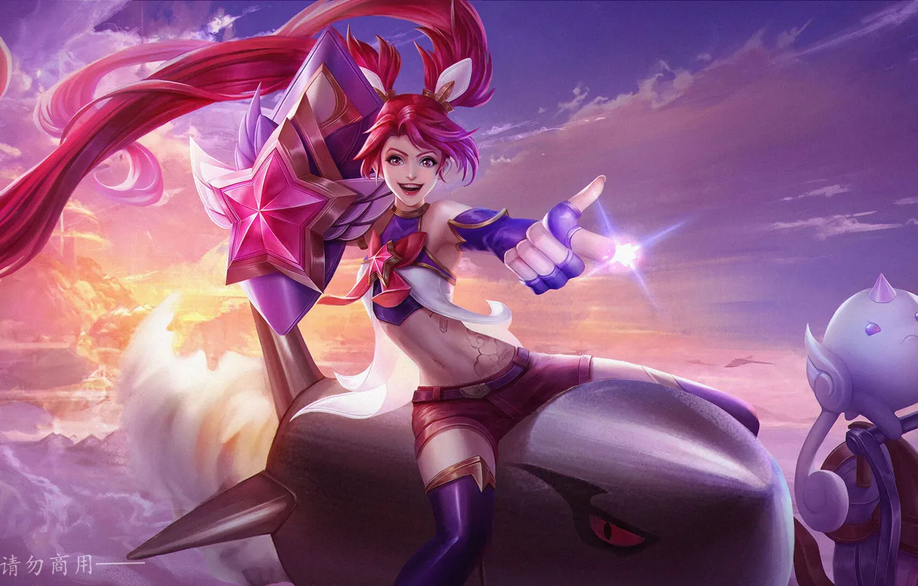 Photo wallpaper girl, smile, League of Legends, Jinx