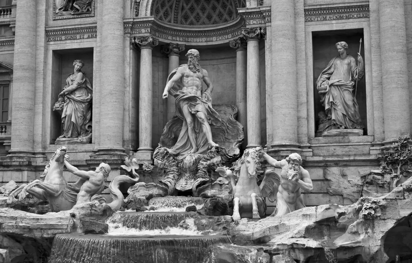 Photo wallpaper Italy, Rome, historic, monument, Trevi Fountain